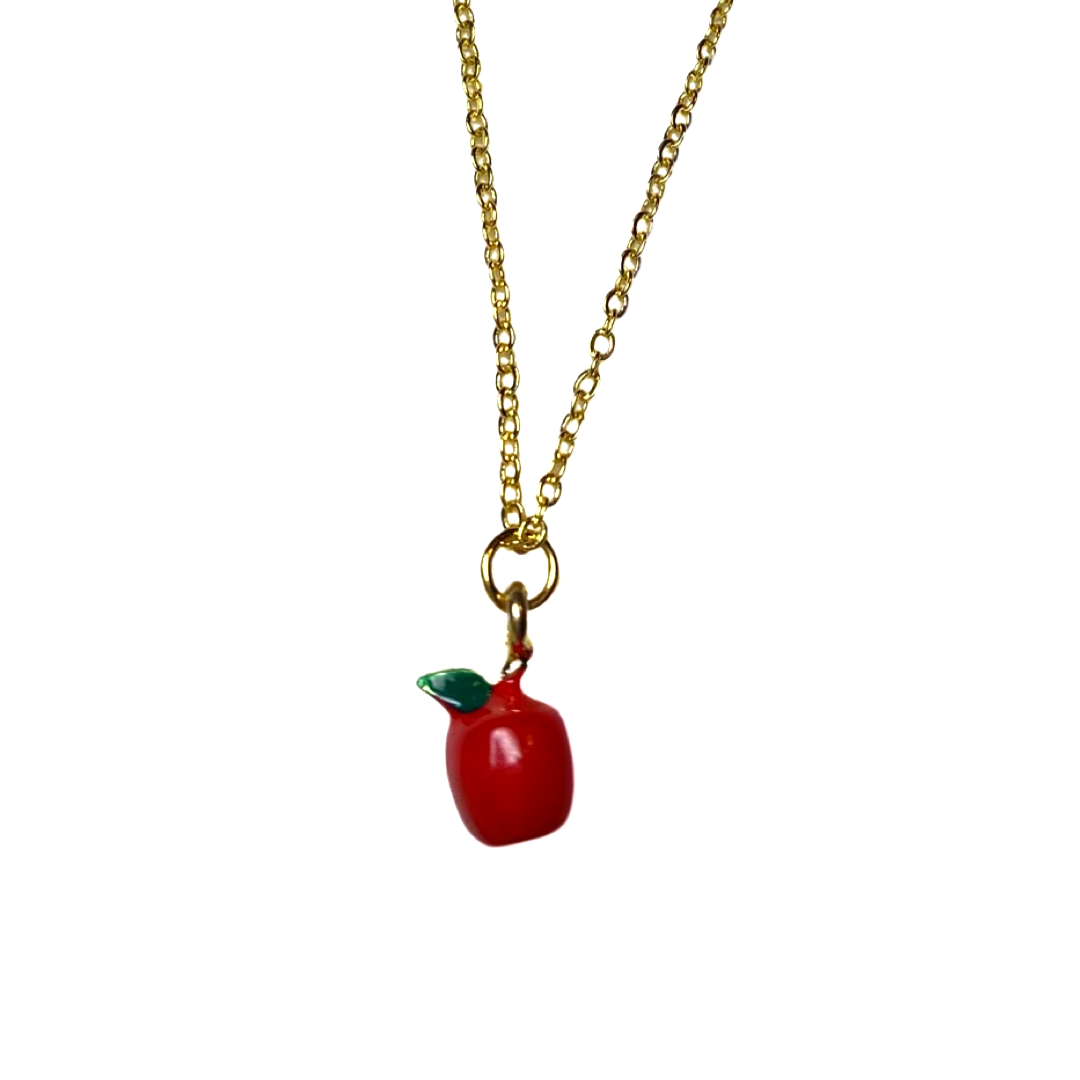 Red on sale apple necklace